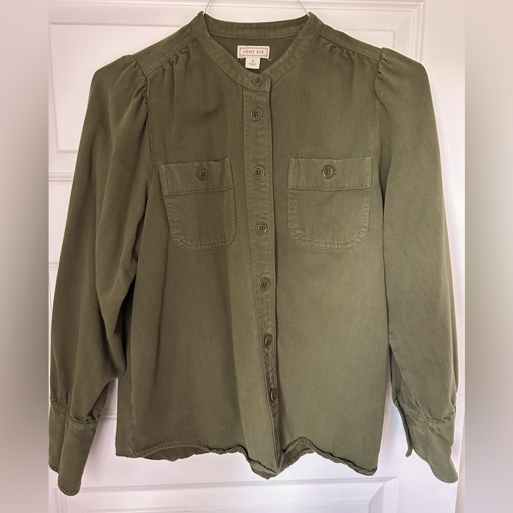 Point Sur twill button down shirt size S